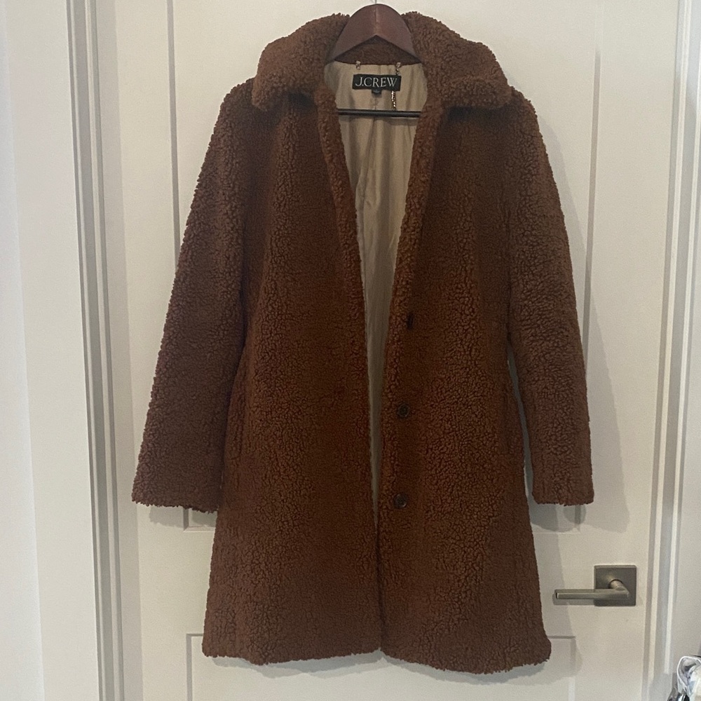 J. Crew Warm Brown Teddy Jacket